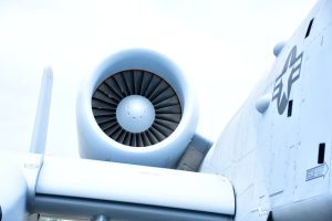 Turbofan engine on a jet