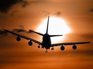 Airplane flying