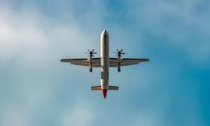 Airplane flying overhead