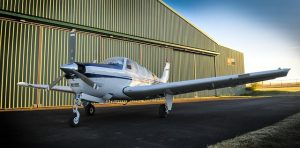Small airplane on runway